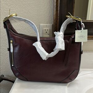 Fossil Women's Burgundy Leather Bag